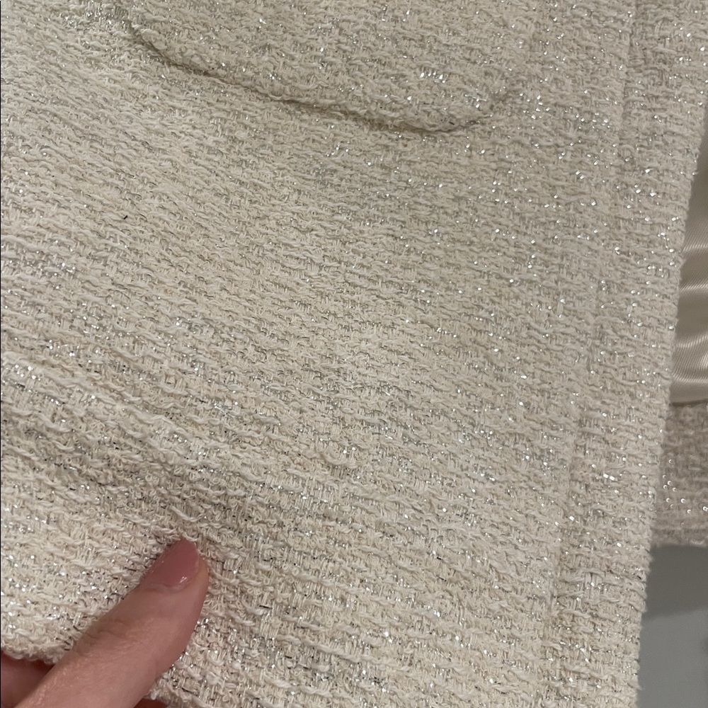 Sandro Cream Textured Tweed Jacket - Picture 4 of 8